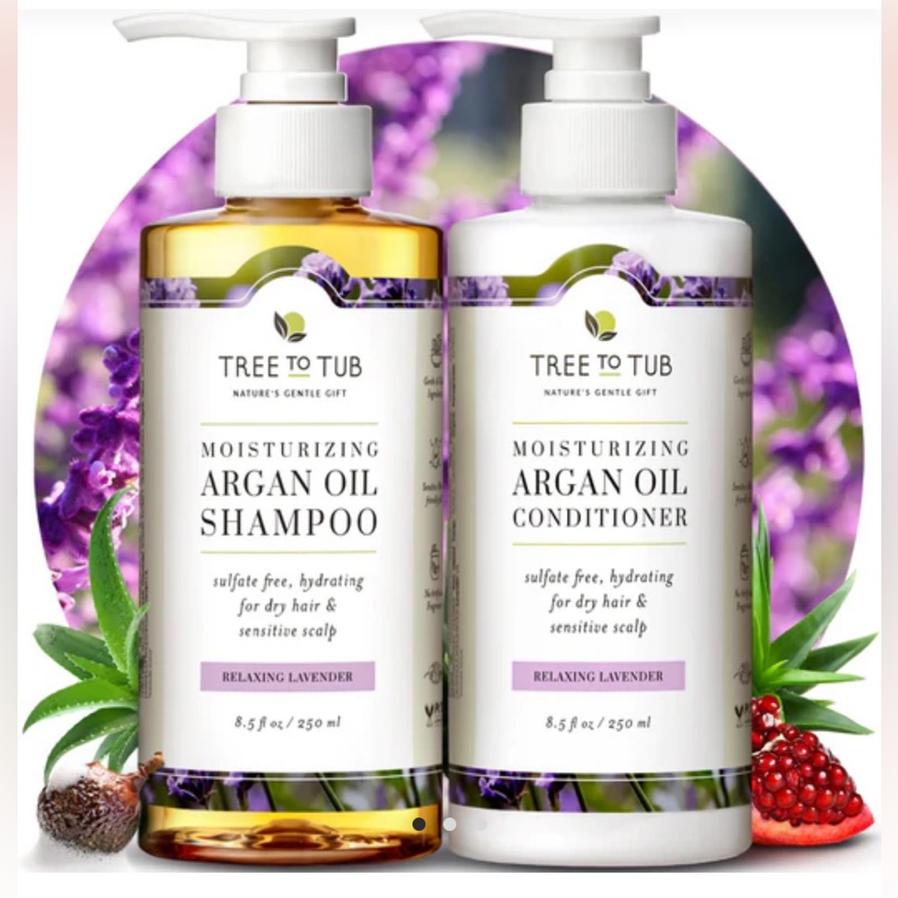 Tree to Tub shampoo & conditioner moisturizing argan oil, lavender, travel size